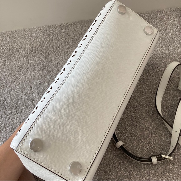 Michael Kors small Ava satchel bag crossbody NWT white - Picture 6 of 9